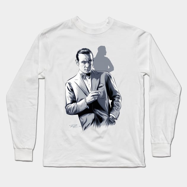 Rudolph Valentino - An illustration by Paul Cemmick Long Sleeve T-Shirt by PLAYDIGITAL2020